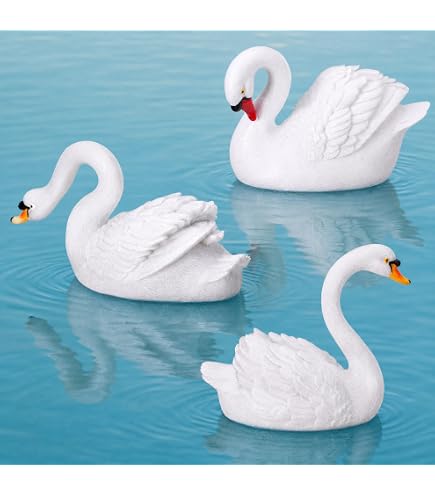Amazon.com: Silipull 3 Pcs Floating Swan Decoys Pool Accessories